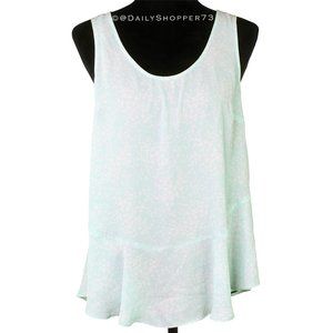 NEW Vince Camuto Women's Mint Blue Ruffled Sleeveless Blouse